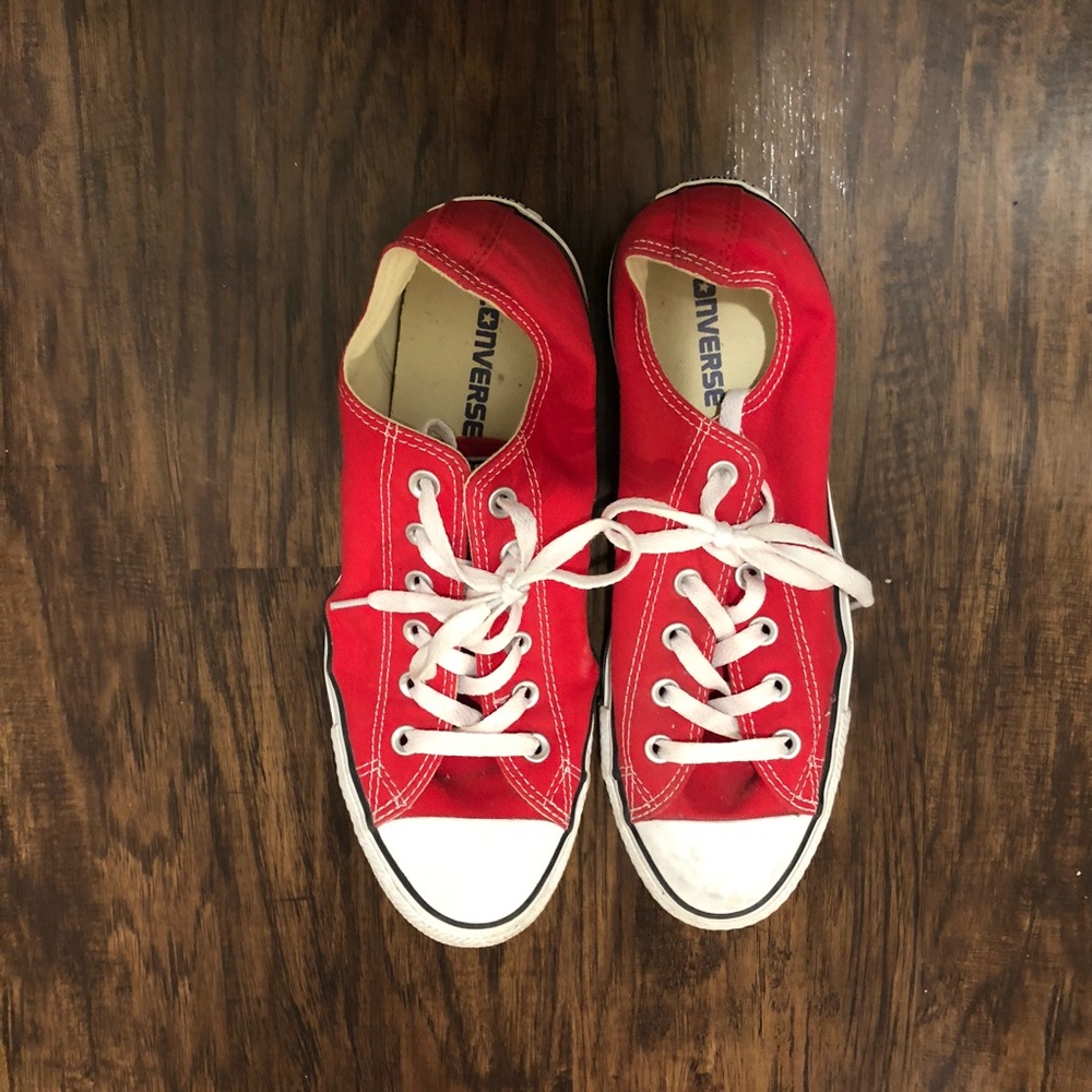 Converse red shoes size 10 in women’s